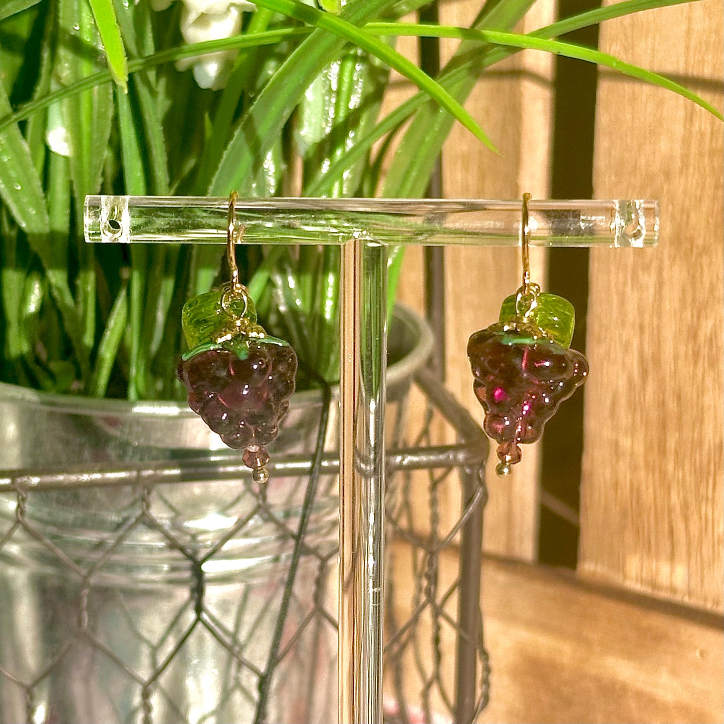 blackberry gold earrings