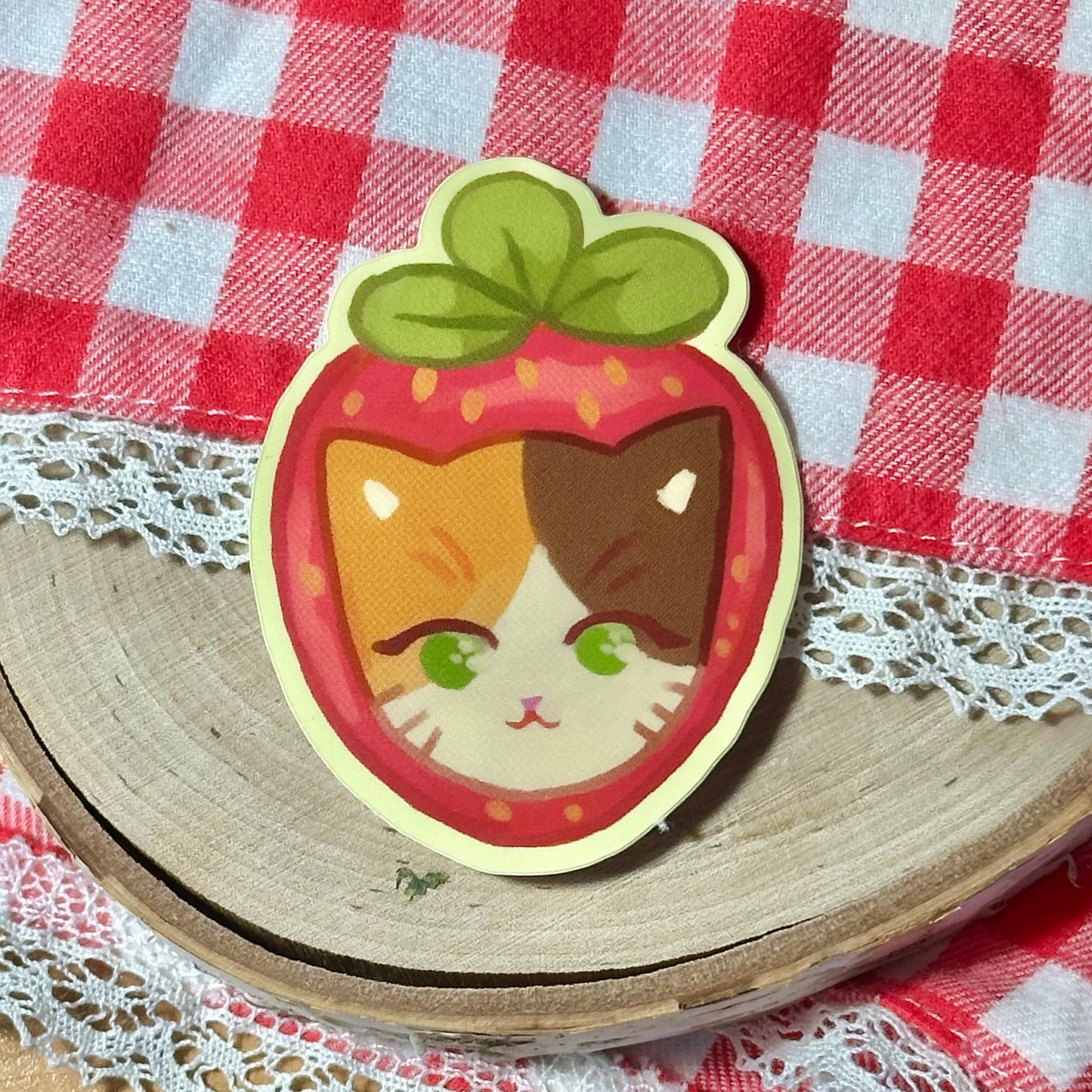 Strawberry cat sticker