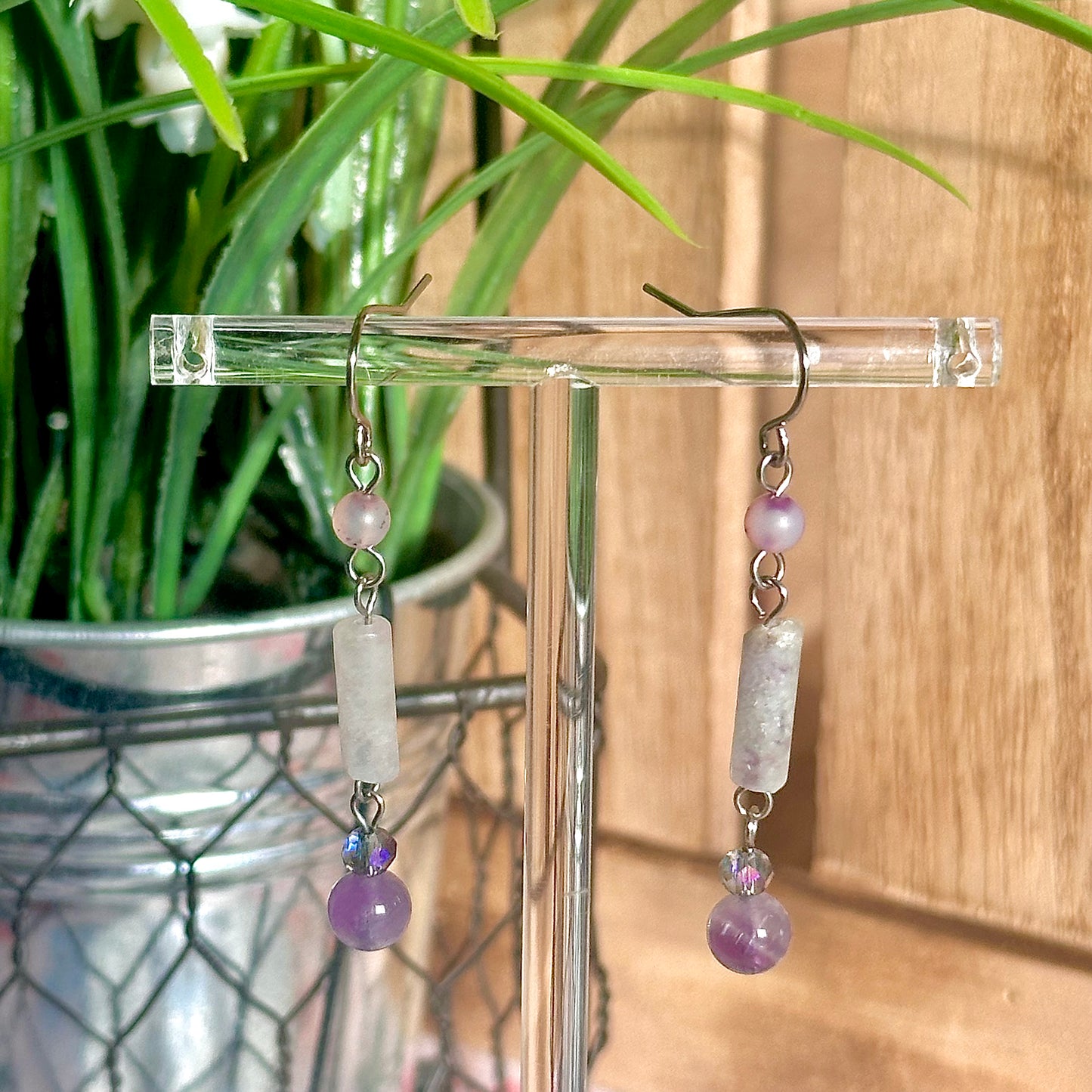 amethyst drop earrings