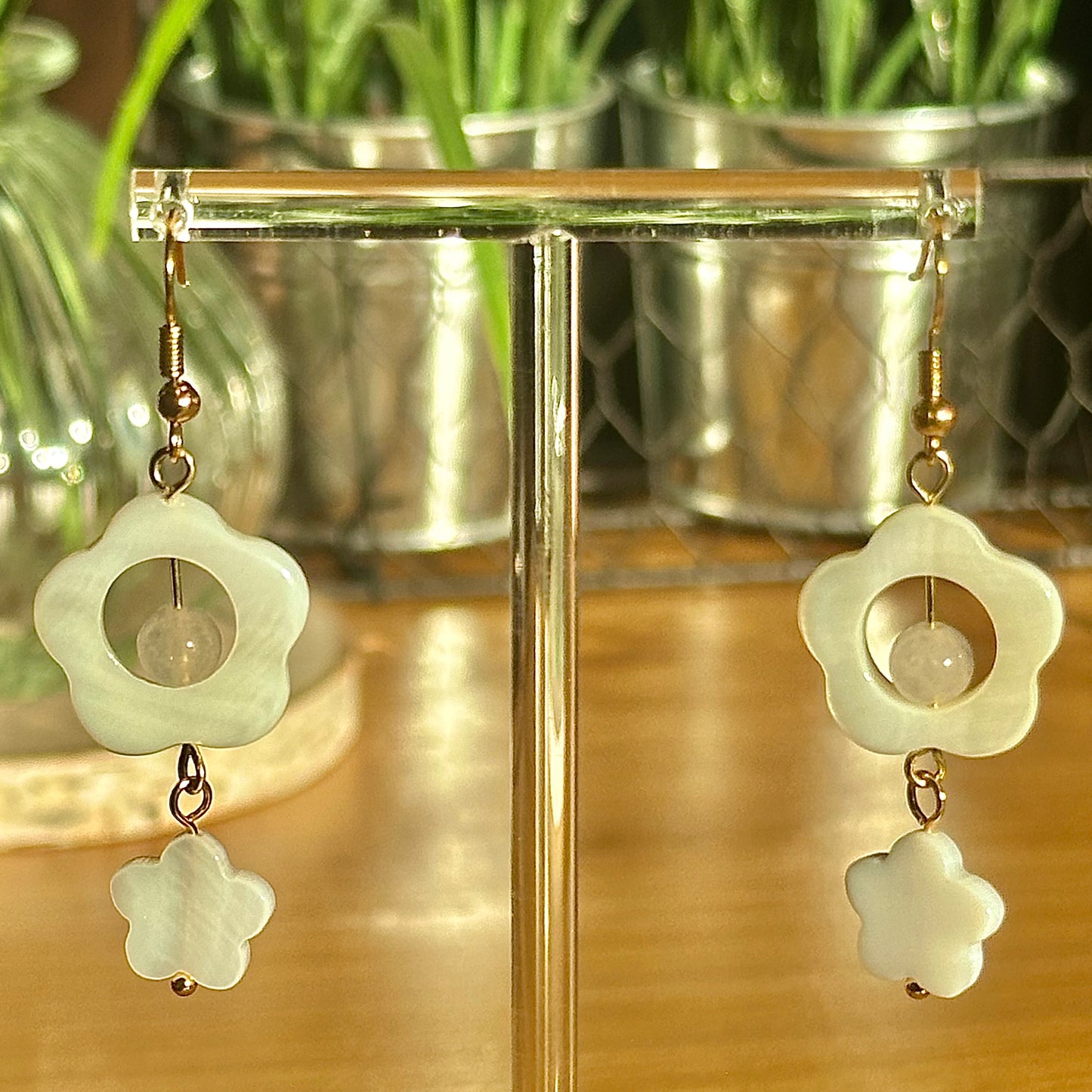 shell flower earrings