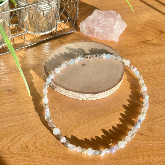 white glass choker