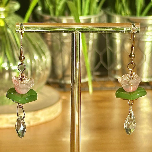 pink lotus dangles