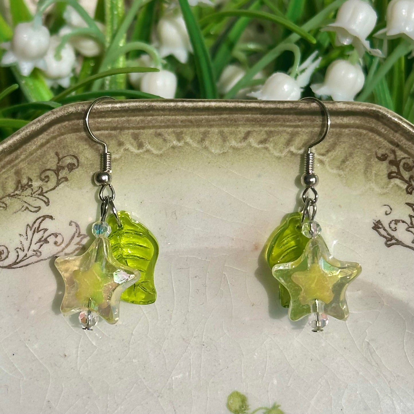 yellow star fruit earrings