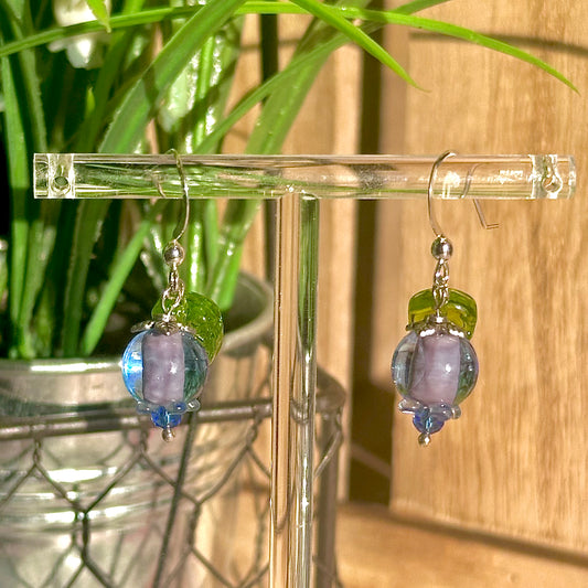 sterling silver blueberry earrings