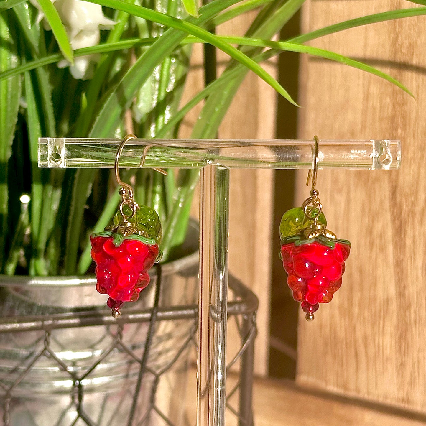 gold-filled raspberry earrings