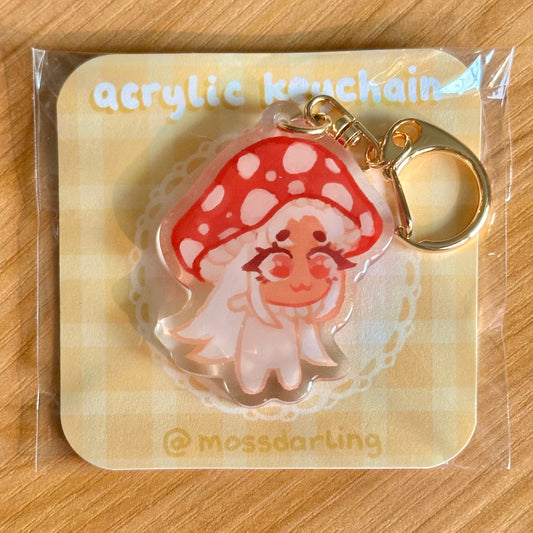 Mushroom girl acrylic keychain
