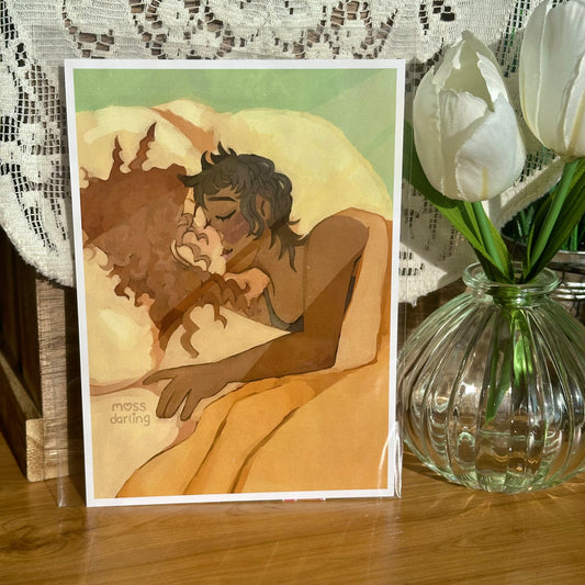 bedroom kiss print