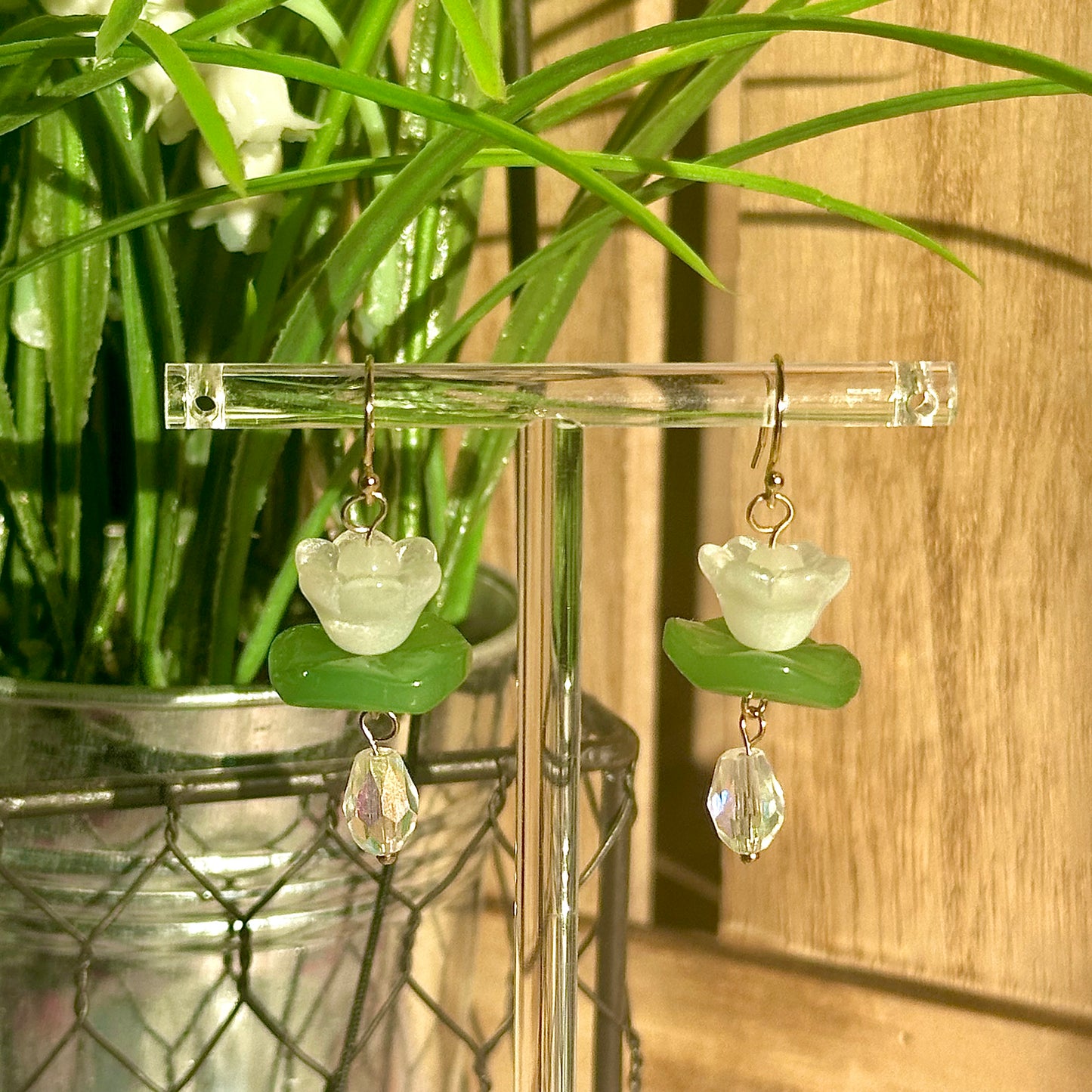 gold-filled yellow lotus dangles