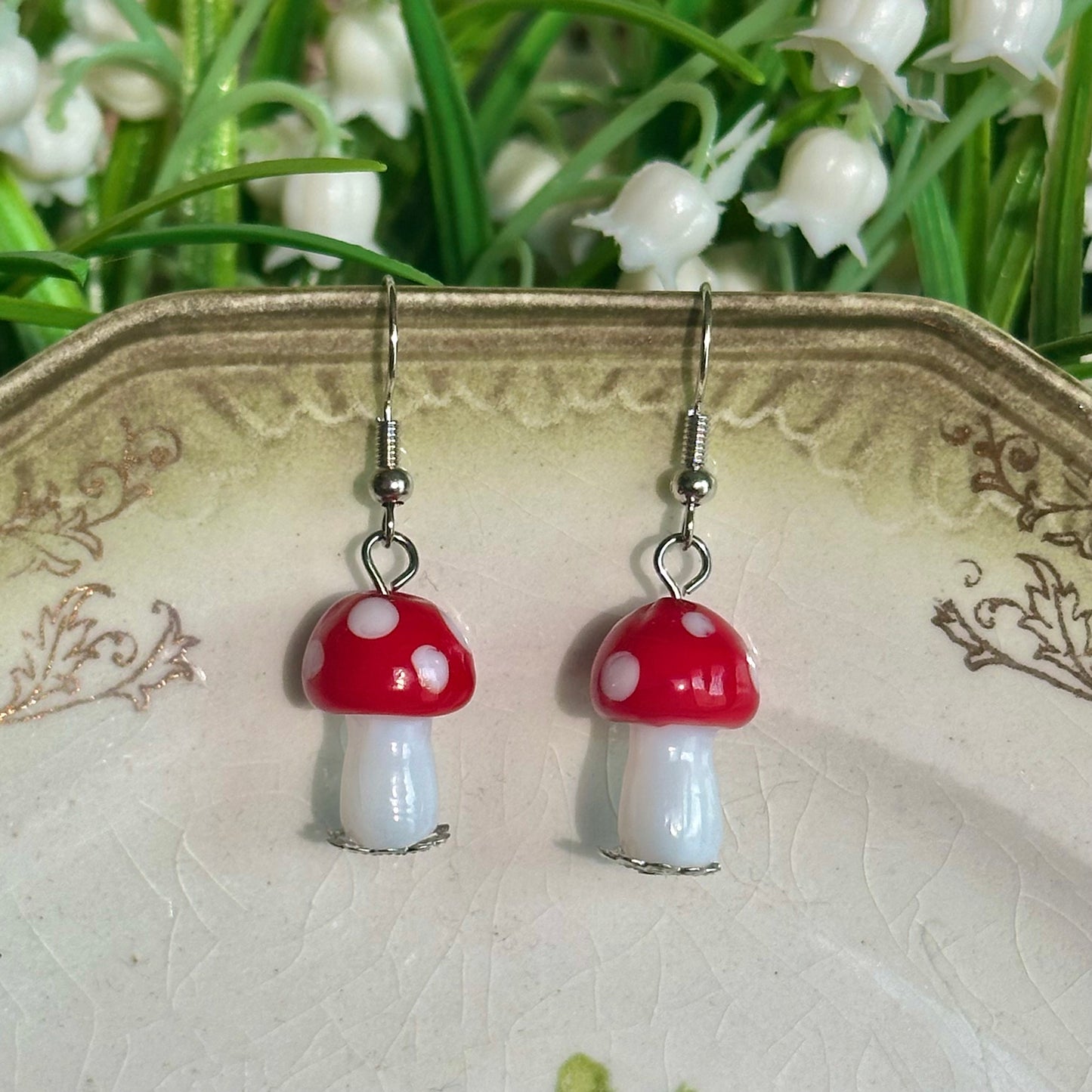 mushroom earrings