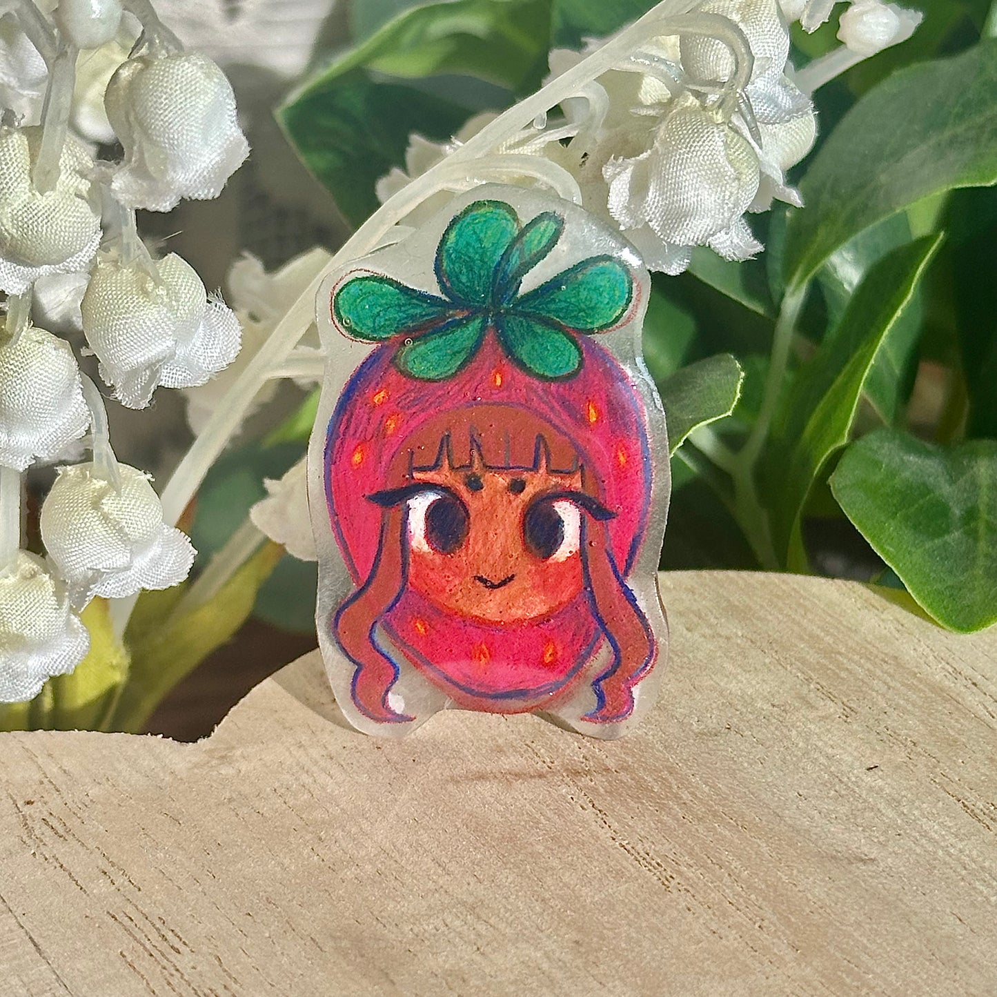 strawberry girl pin