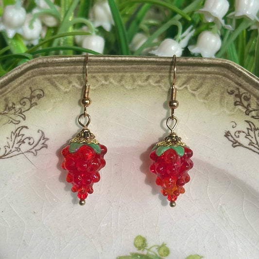 raspberry earrings