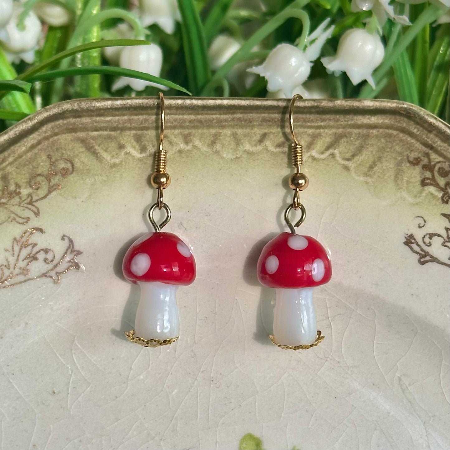 mushroom earrings