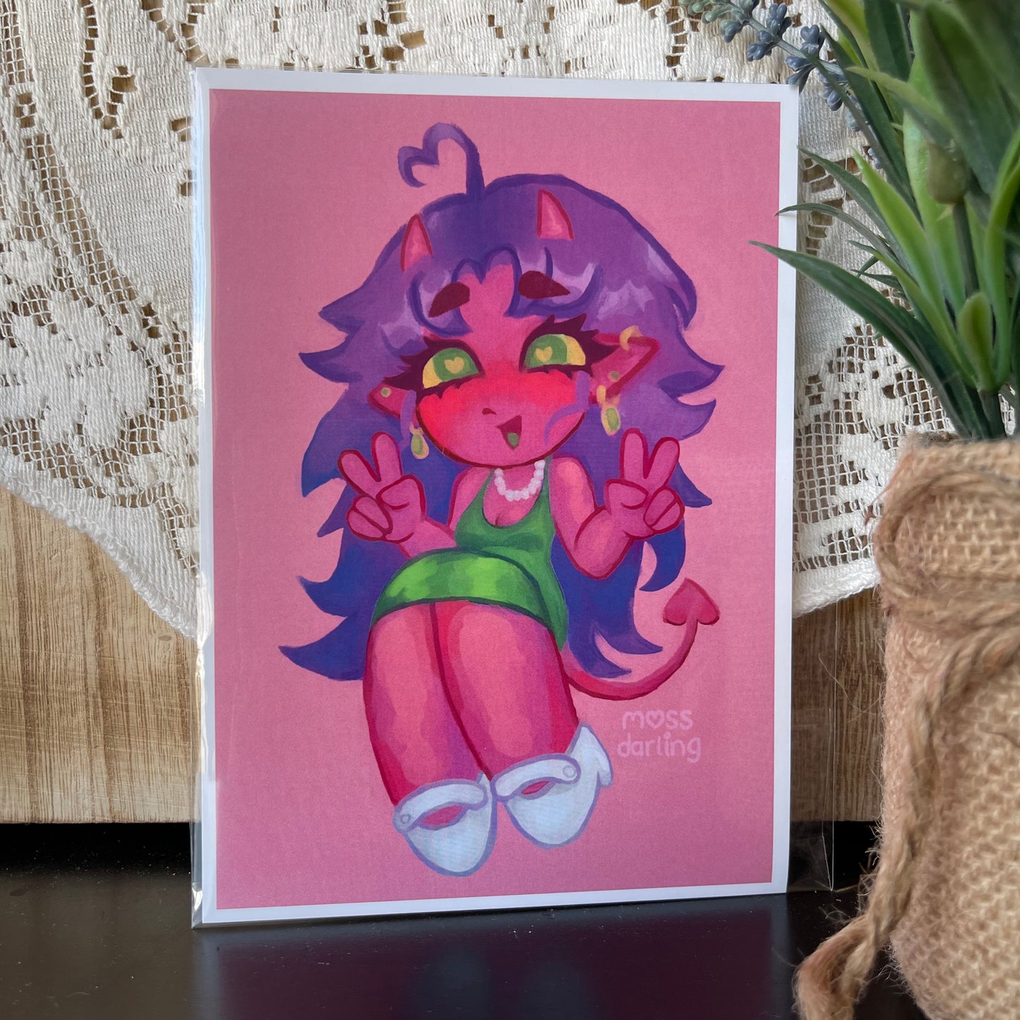 pink demon print